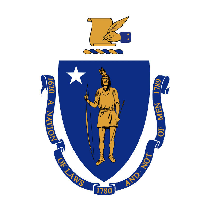 An implicitly anti-Trump Massachusetts coat of arms redesign with new crest and motto