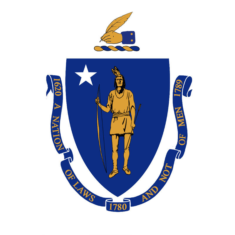 An implicitly anti-Trump Massachusetts coat of arms redesign with new crest and motto